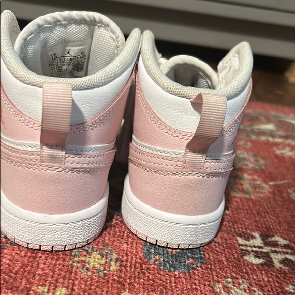 Kids Jordan Pink and White Sneakers - Picture 4 of 8